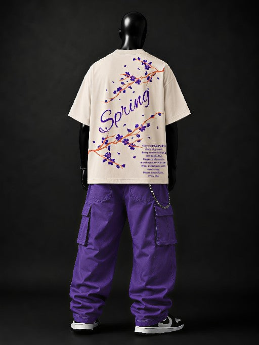 NEXTWIN Spring Blossom Oversized T-Shirt | Premium 240 GSM Cotton | Floral Graphic Streetwear Tee