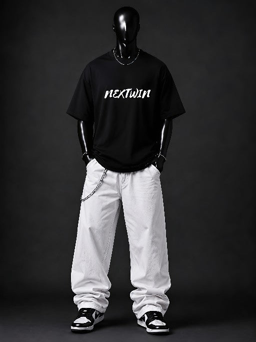 NEXTWIN Cherry Blossom Oversized T-Shirt | Premium 240 GSM Cotton | Floral Graphic Streetwear Tee