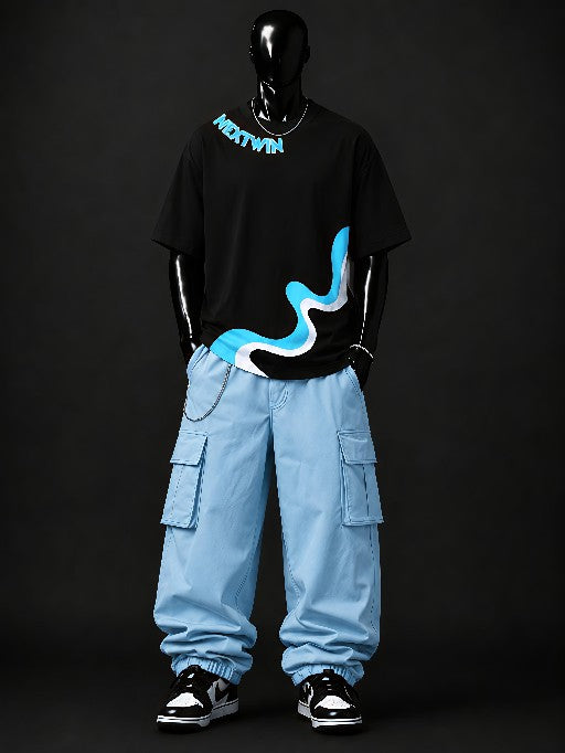 NEXTWIN Ride the Wave Oversized T-Shirt | Premium 240 GSM Cotton | Minimal Graphic Streetwear Tee
