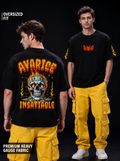 NEXTWIN Oversized Black Graphic T-Shirt – "Avarice Insatiable" Skull Print | Premium Heavy sinker Cotton