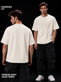 NEXTWIN Essential Oversized T-Shirt – Solid Off White | 240 GSM Premium Cotton