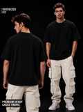 NEXTWIN Essential Oversized T-Shirt – Solid Black | 240 GSM Premium Cotton