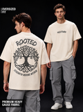 NEXTWIN Rooted Oversized Graphic T-Shirt – Tree of Life Back Print | 240 GSM Premium Cotton